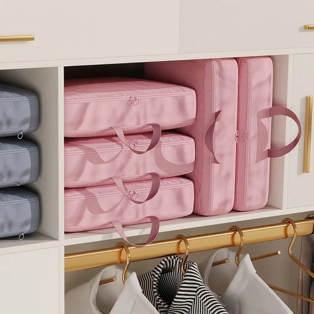 Polyester Down Jacket Storage Bag Large Capacity Foldable Compressed Travel Clothes Bag with Handle Puffer Jacket Storage Bag