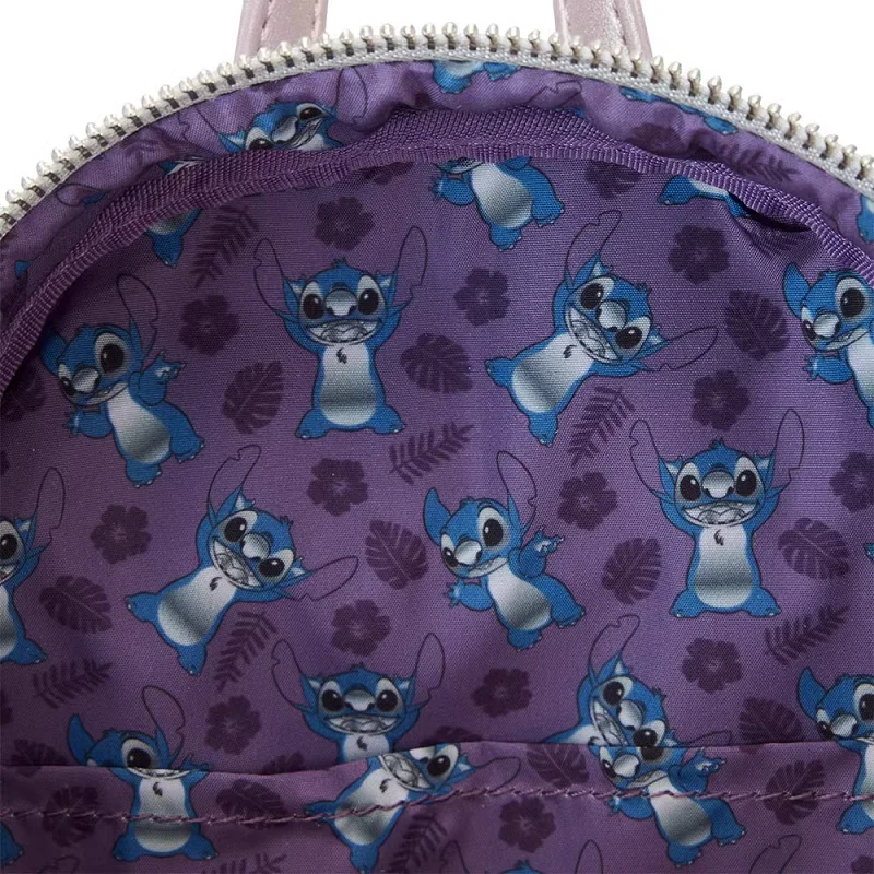 Loungefly Disney 100 Platinum Stitch Mini Backpack Cosplay Bag Purple and Stitch