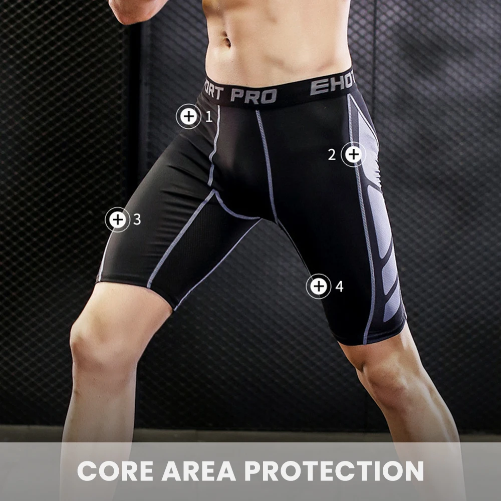 Hot Compression Shorts Men Gym Shorts Compression Underwear Crossfit Shorts Running Short Sport  Training Quick-Drying Bottoms