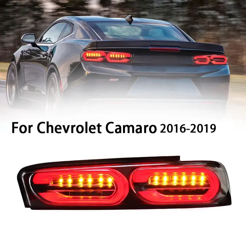 

Задняя фара для Chevrolet Camaro светодиодный Tail светильник 2016-2019, задний противотуманный тормоз, сигнал поворота, автомобильные аксессуары