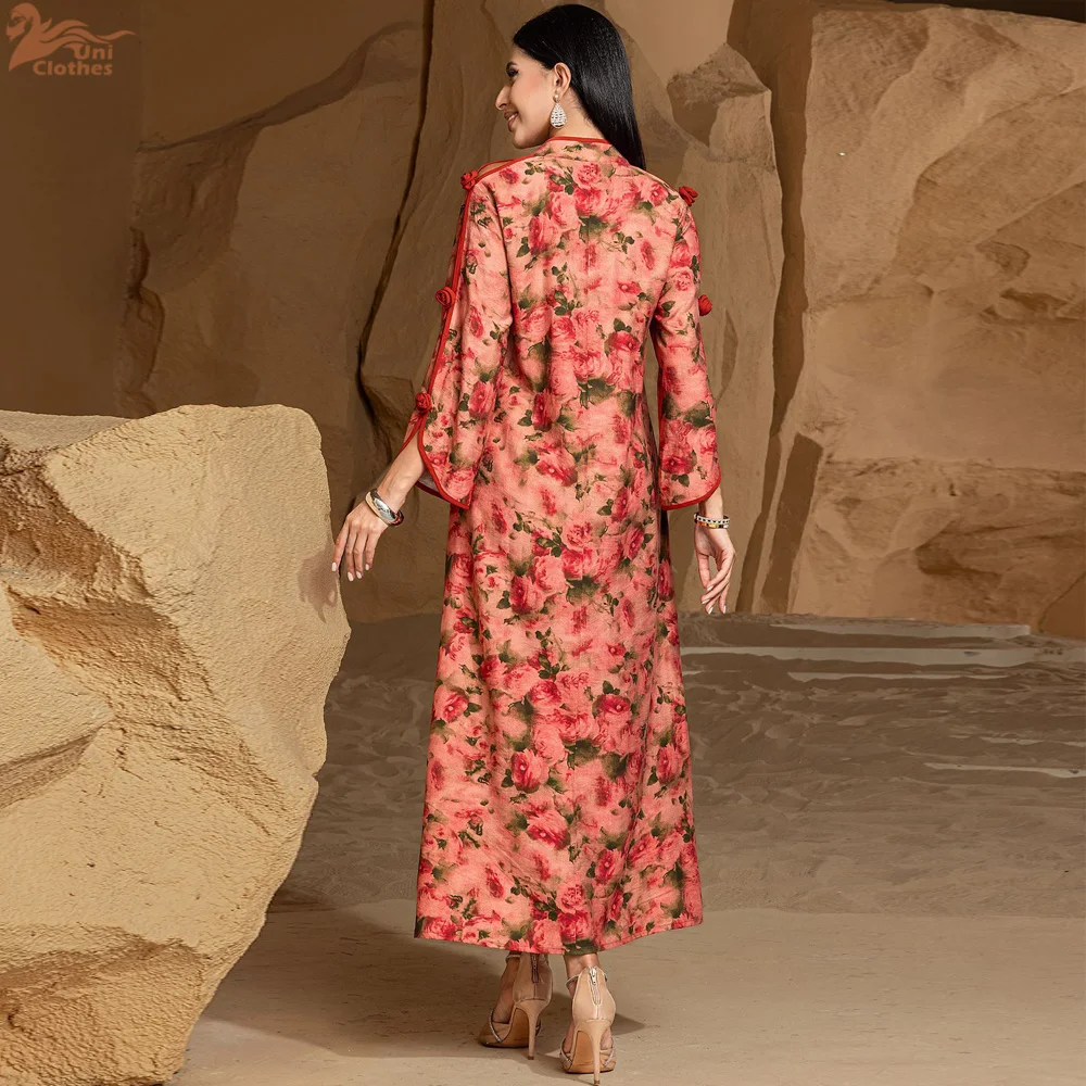 

Uni Morocco с цветочным принтом, Абая, Дубай, модная женская одежда, платья-кафтан для женщин, гала-бар 2025