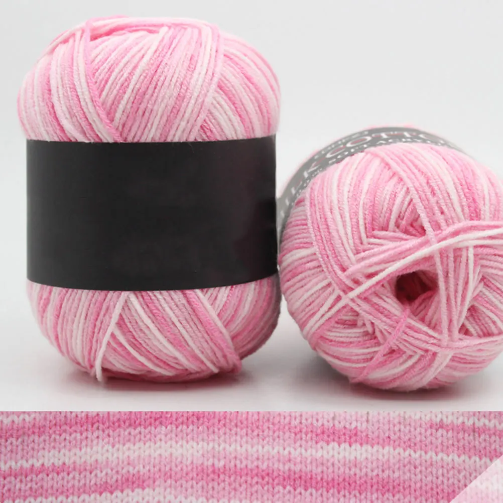 

5pcs Multicolor Gradient Cotton Yarn 3-Ply Soft Durable Hand Knitting Yarn For Crochet Diy Sweaters Hats Blankets Socks Gift