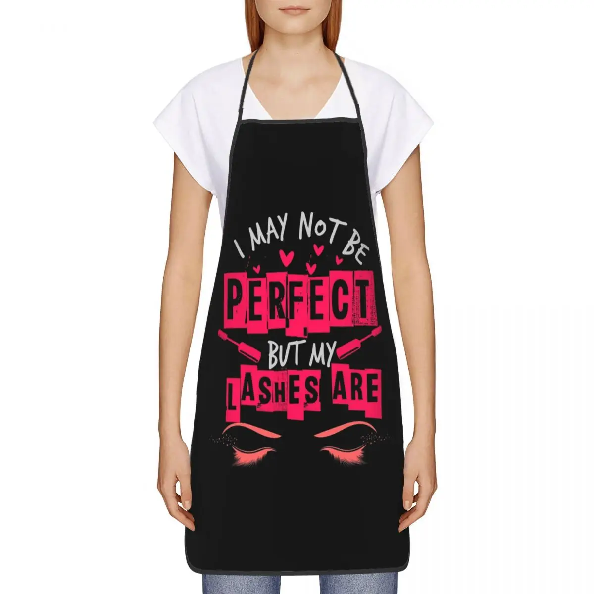 Perfect Lashes Eyelash Apron Women Men Unisex Bib Makeup Artist Kitchen Cooking Tablier Cuisine Chef Baking