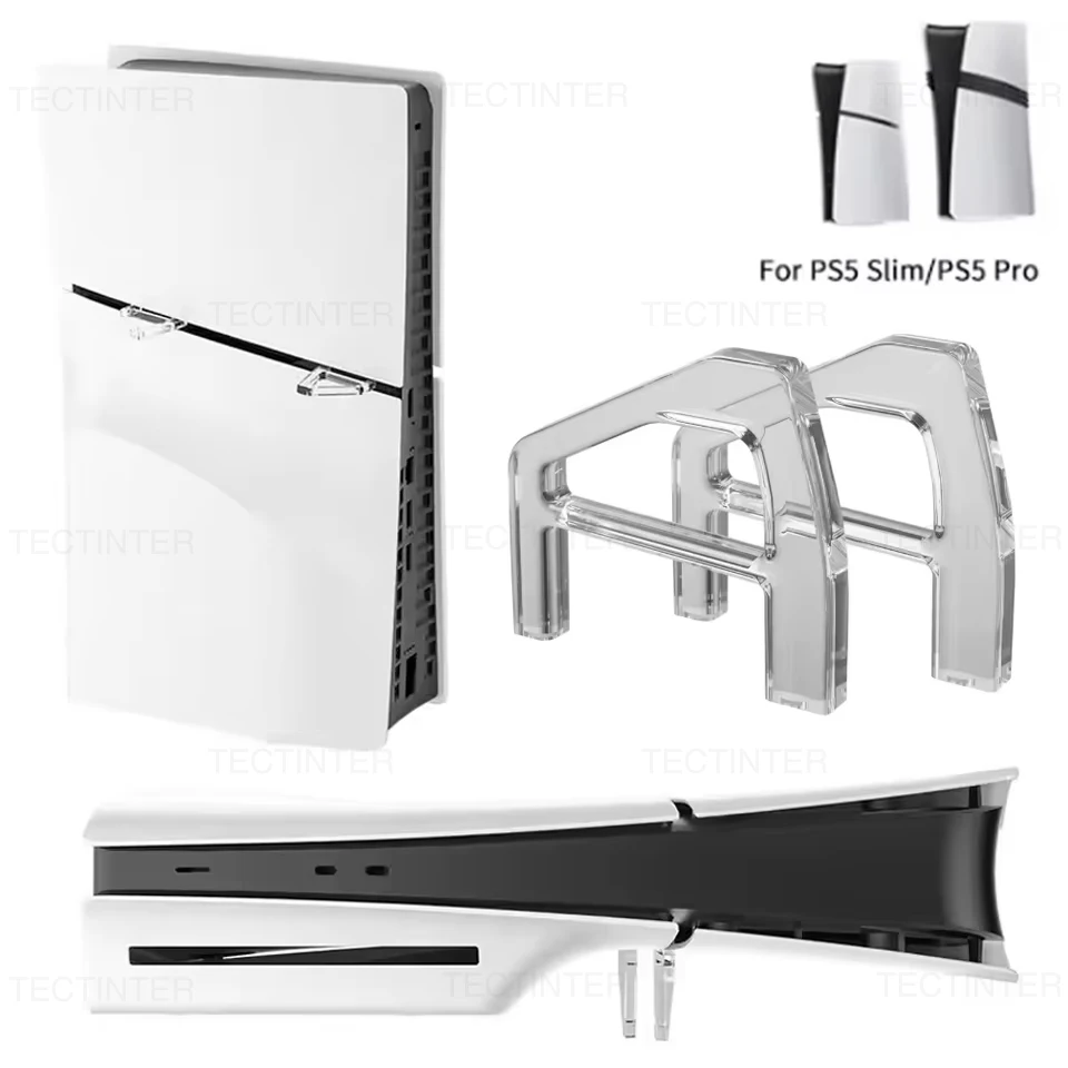 Suporte horizontal para PS5 Slim/Pro Console Transprent Triângulo Suporte Acrílico Suporte estável para Playstation 5 Slim Acessórios