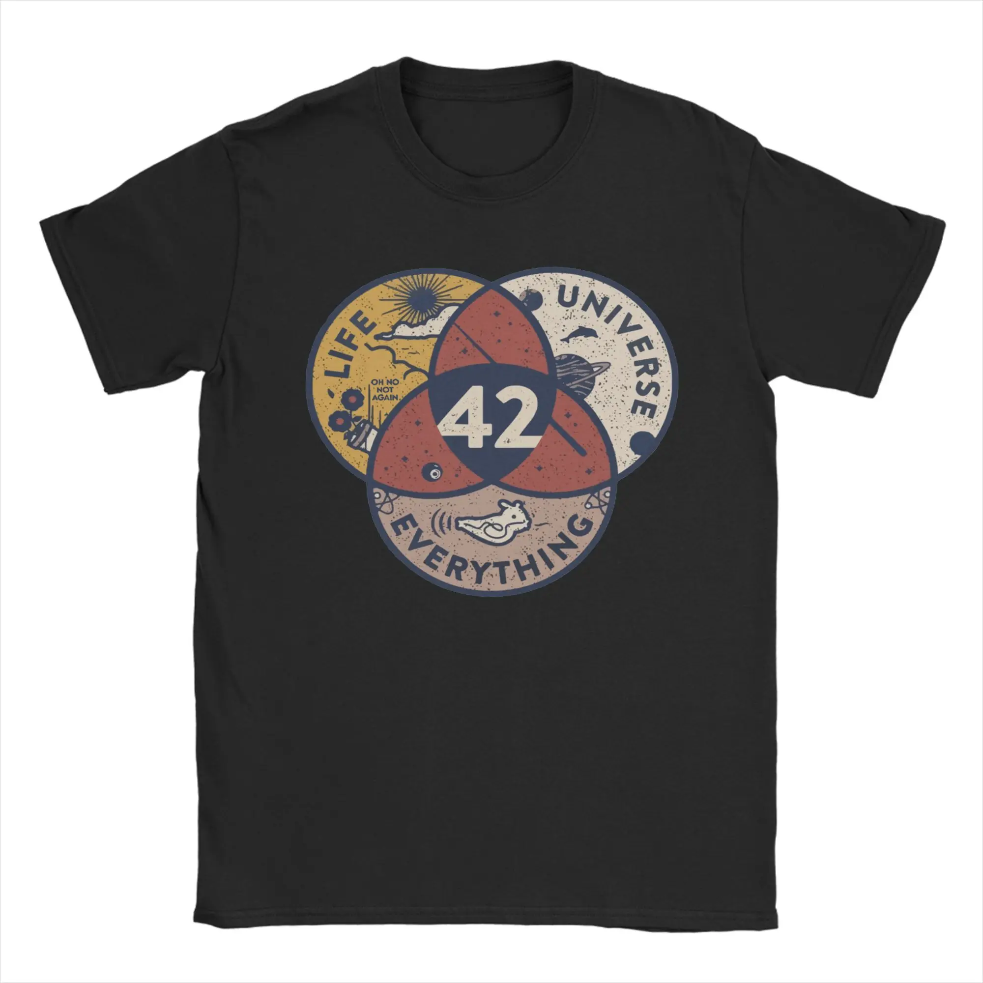 42 The Answer To Life The Universe And Everything Douglas Adams T Shirt for Men Pure Cotton T-Shirt Tees Clothes Classic