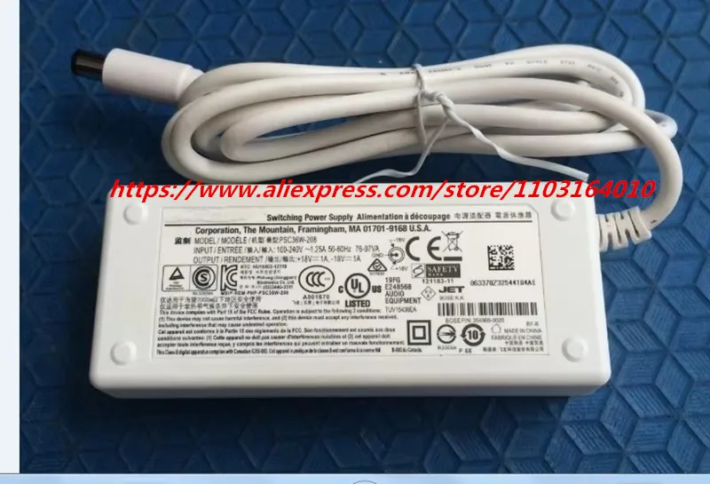 Used Original 18V 1A AC  Adapter Charger For BOSE PSC36W-208 PSM36W-208 309612-003 SOUNDDOCK II III 2 3 Power Supply Charger 18W