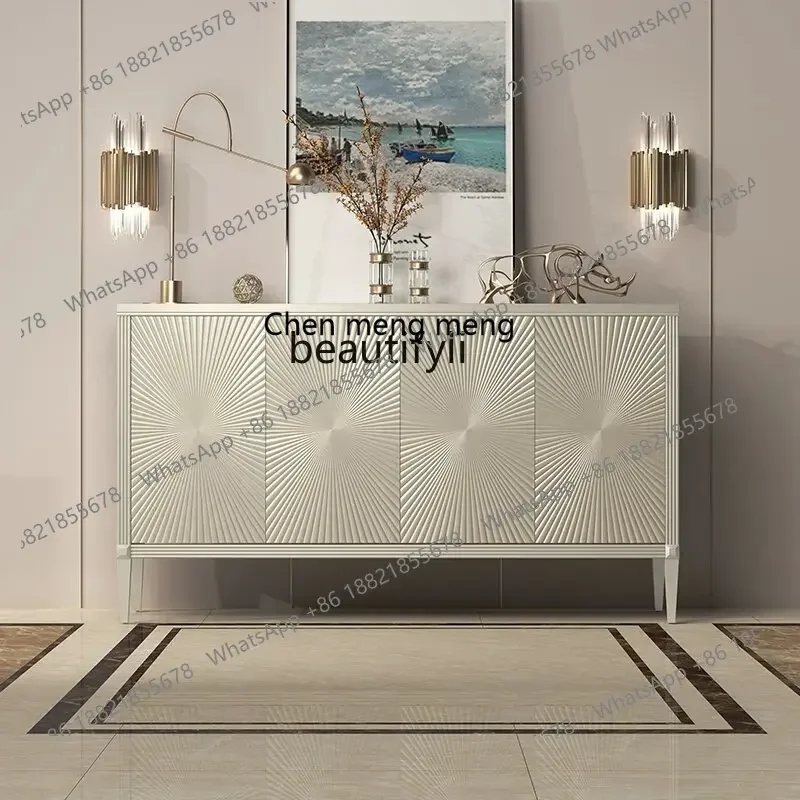 X  American side cabinet light luxury solid wood entrance wall storage cabinet living room decorative storage cabinetAA