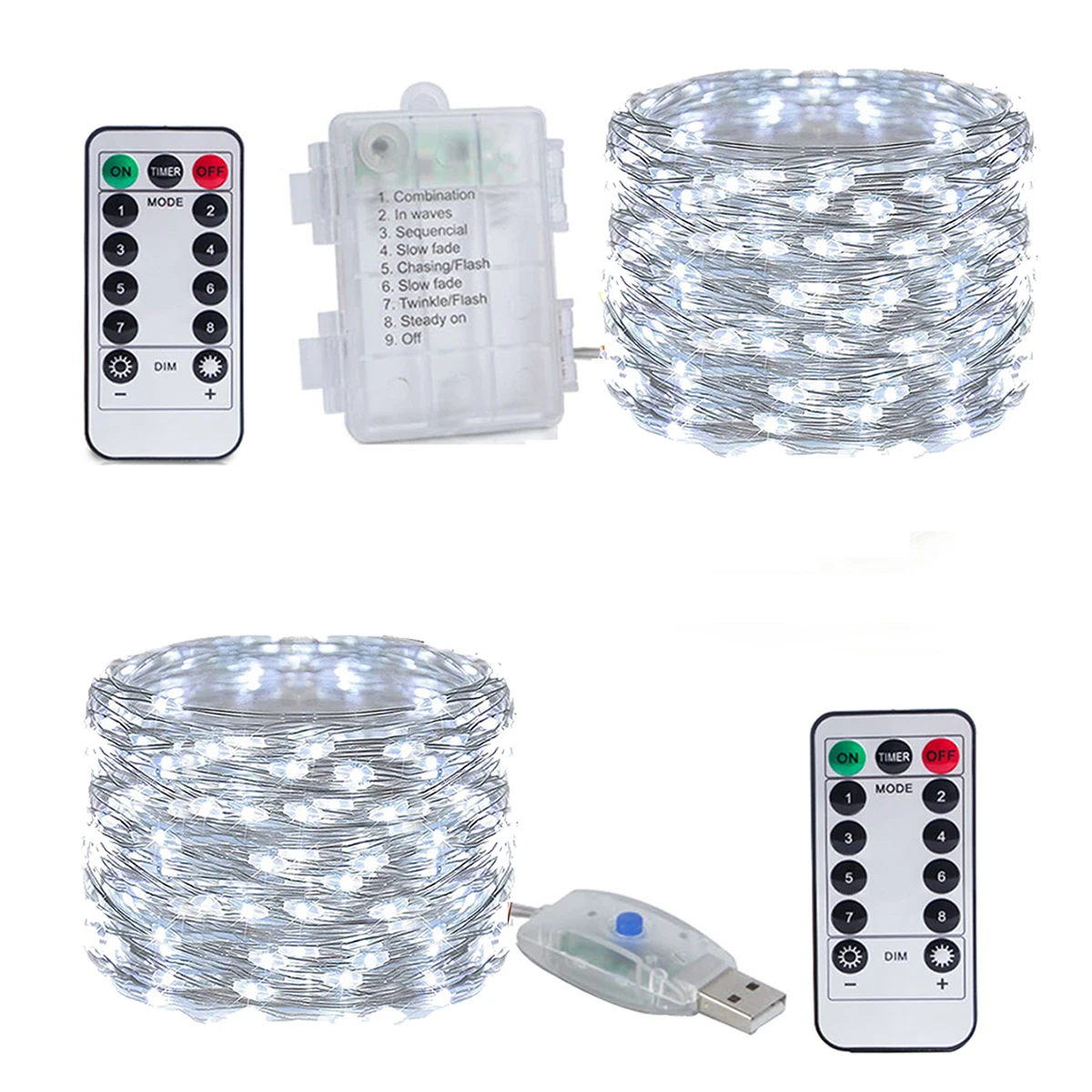 5M/10M/20MLED Copper Wire String Lamp USB Battery Outdoor Y-shaped Power Supply Fairy Lamp Birthday Home Camping Garden Party De