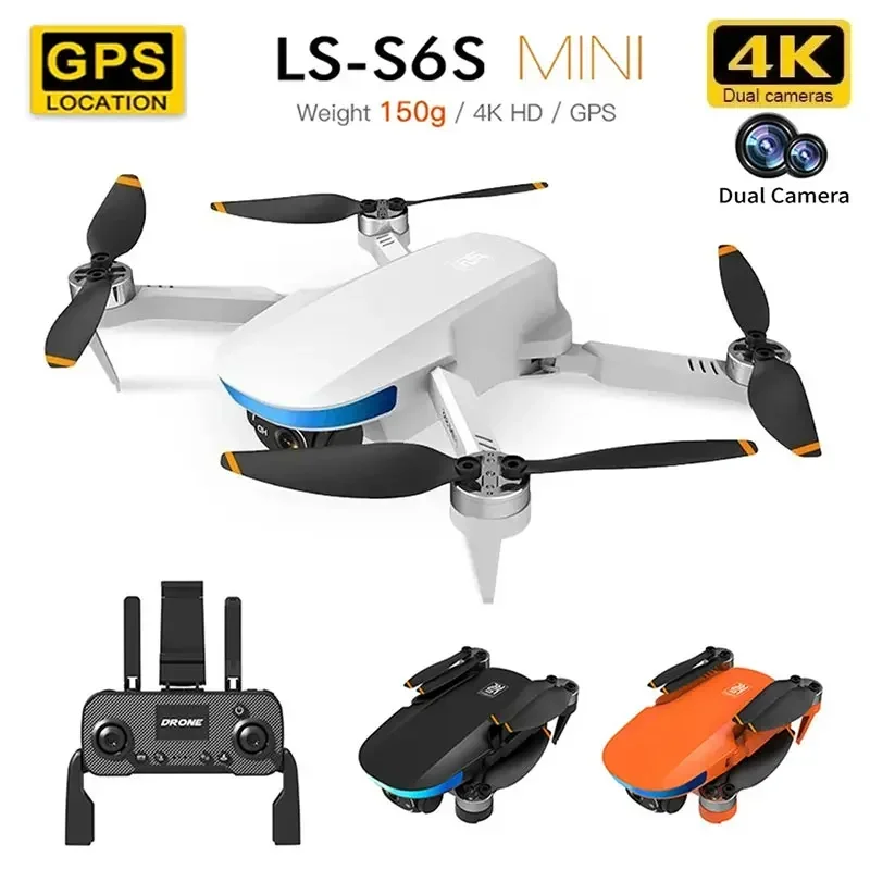 New S6S Mini GPS Drone 4K Professinal Dual HD EIS Camera Light Flow 5G Wifi Brushless Folding Quadcopter RC Helicopter Toys Dron