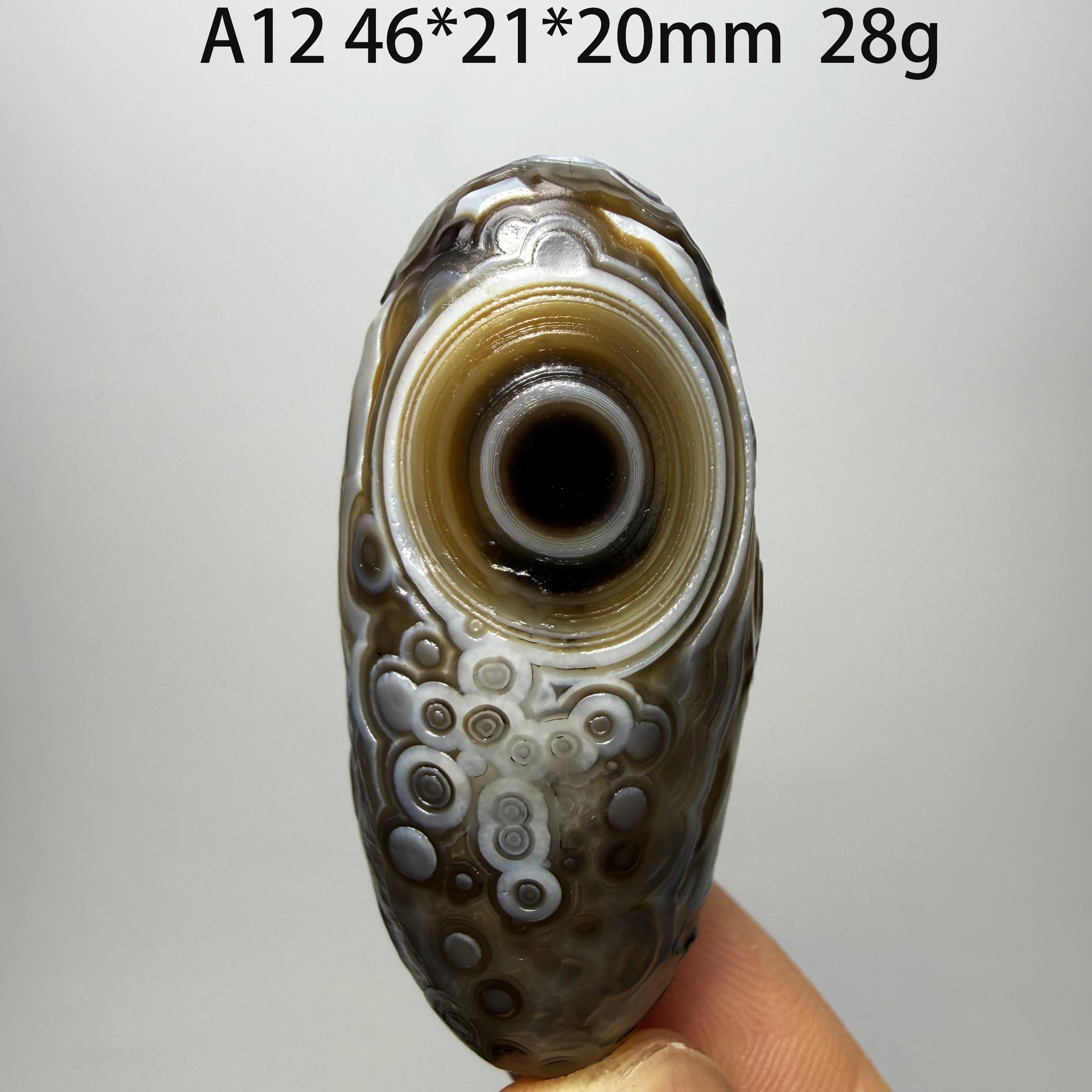 Agate Sardonyx Naturelle, Spécimen Minéral Œil d'Alxa Gobi, Pierre de Guérison Énergétique pour Chakra et Reiki, pour Décoration de Jardin et Maison A4-2-24