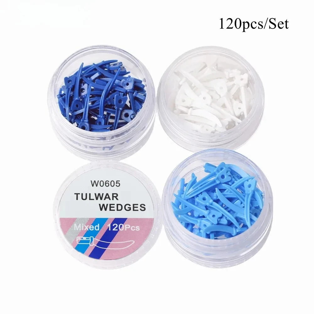 

120Pcs Dental Plastic Tulwar Wedges with Hole Disposable Tooth Gap Wedge for Sectional Matrix System Dental Restorative Tool