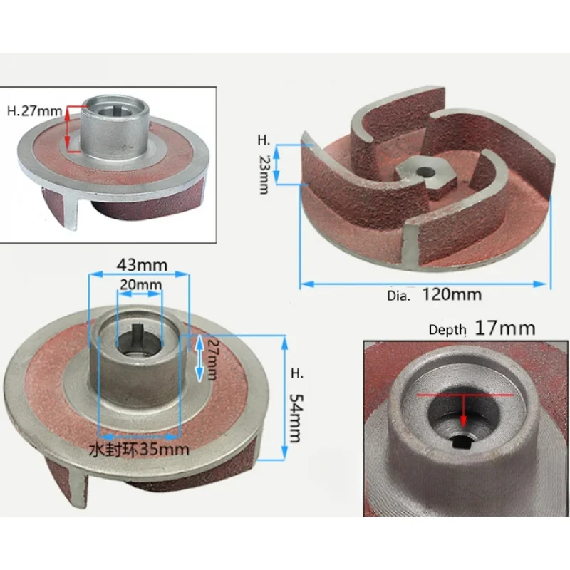 

Железное рабочее колесо с диаметром отверстия 20 мм или 3/4 дюйма (19,05 мм), подходит для алюминиевого ключа водяного насоса 2 дюйма/3 дюйма, прямой вал