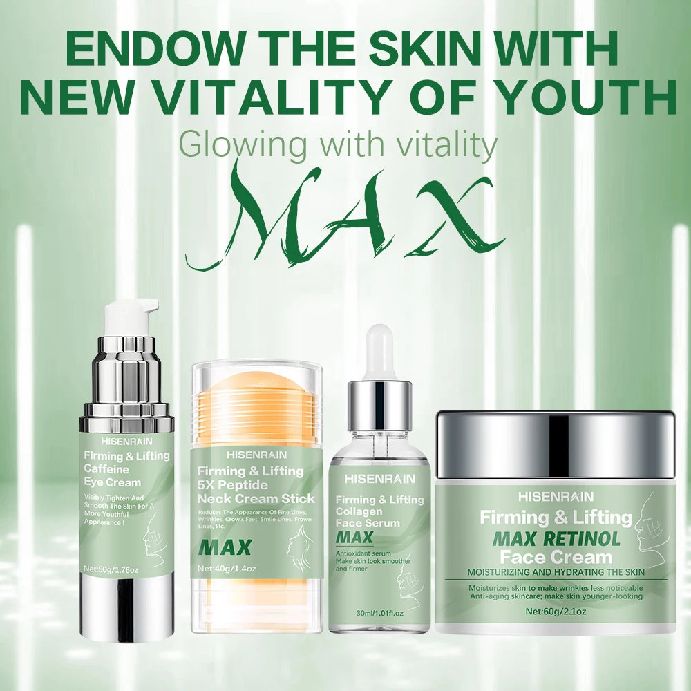 

HISENRAIN Дорожный набор для ухода за кожей 4 в 1, набор кремов для лица, глаз, шеи и сыворотки, увлажняющие рождественские подарки для женщин, Премиум-праздник.