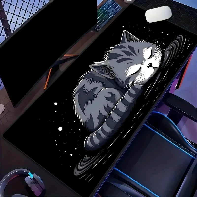 

"Cat and Starry Sky Art Mouse Pad - extra large, soft and comfortable, suitable for office and gaming use" table gaming pc