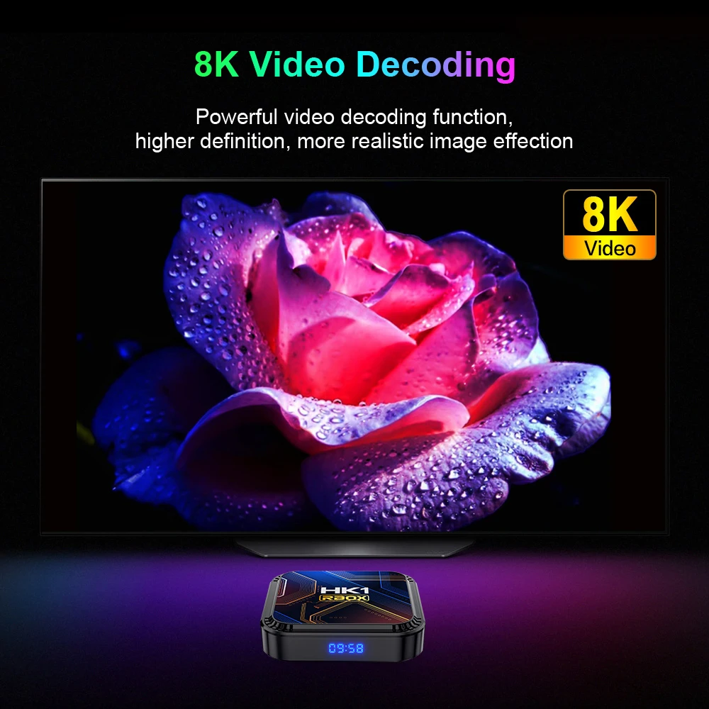 HK1 RBOX K8S Android 13 Set Top Box RK3528 64GB 32GB 16GB 2.4G 5G WIFI BT 5.0 8K Vedio Decoding Media Player Set Top Receiver