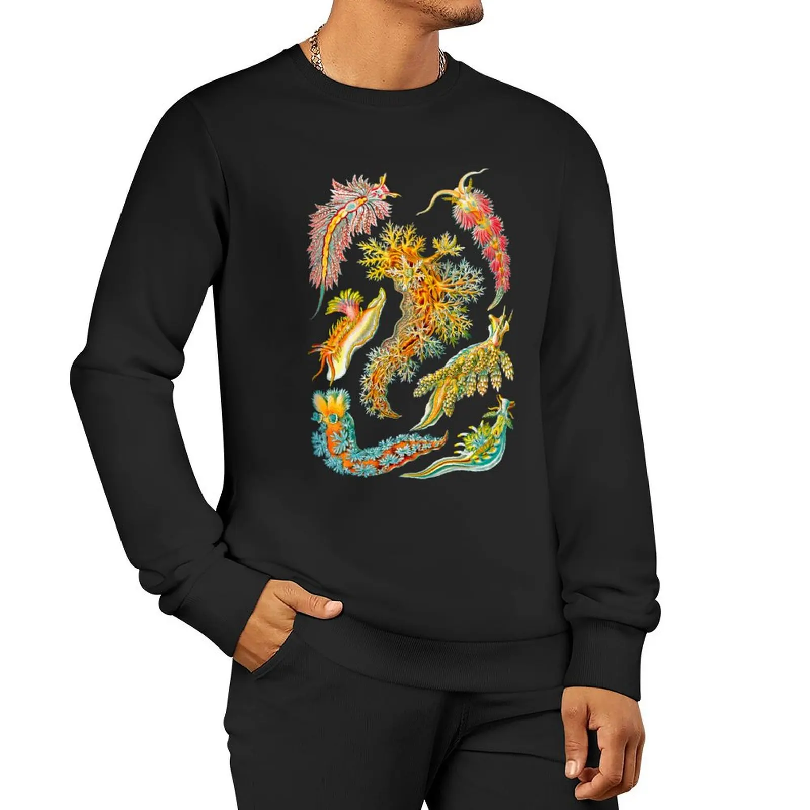 Ernst Haeckel Nudibranch Sea Slugs Pullover Hoodie fashion men mens clothing winter man sweatshirt