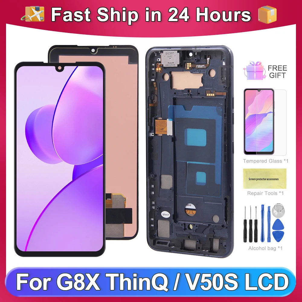 For LG V50S ThinQ 5G 6.4\'\'For LG G8X ThinQ LM-V510N LM-G850 LM-G850NLCD Display Touch Screen Digitizer Assembly Replacement