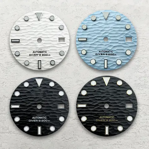 28.5 मिमी वेव एस लोगो डायल NH35/NH36/4R/7S मूवमेंट के लिए उपयुक्त हरा चमकदार उच्च गुणवत्ता वाला घड़ी संशोधन सहायक उपकरण 10 best sales सेको लोगो - №5