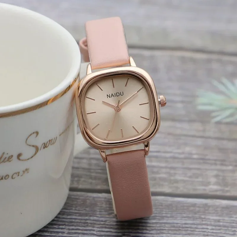 Brand Fashion Watch for Women Oval Small Dial Thin Belt Student Dress Leather Strap Wristwatches Reloj Mujer Dropshipping