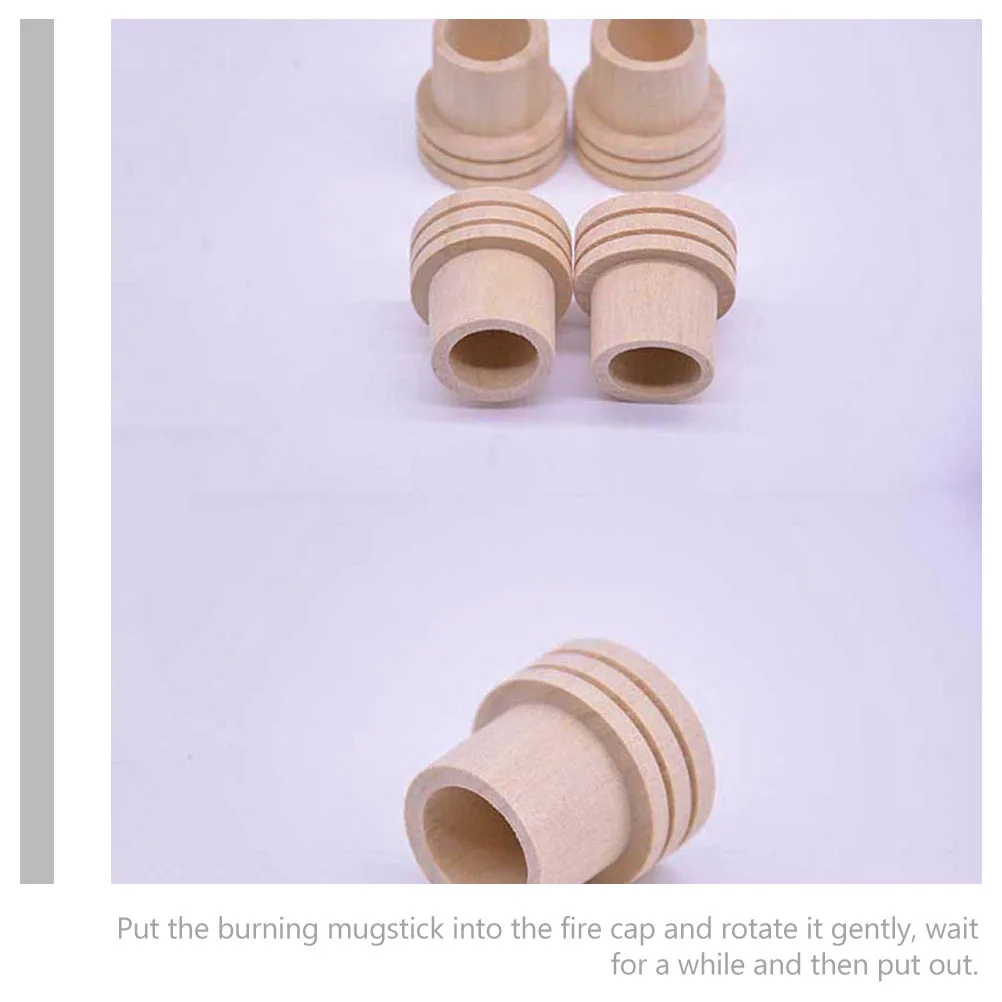 20 قطعة خشبية Moxa طفاية الأسطوانة حامل عصا ل الكى السلامة من الحرائق مقاومة درجات الحرارة العالية الخشب الطبيعي Moxa #3