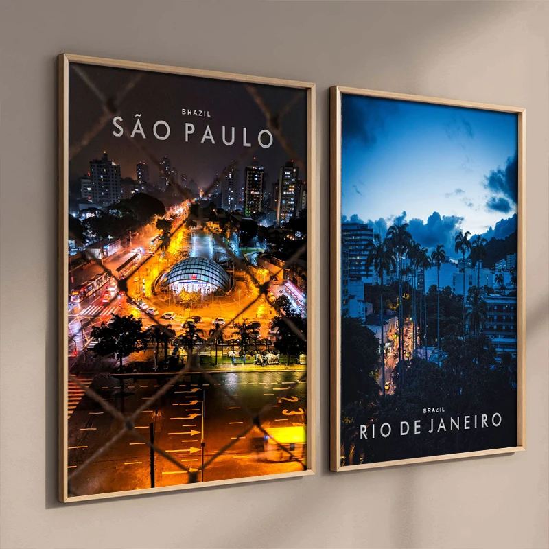 1pc frameless Canvas Painting Travel City Brazil Art Canvas Painting And Print Poster Aurora Mountain Wall Art HD Picture for Li