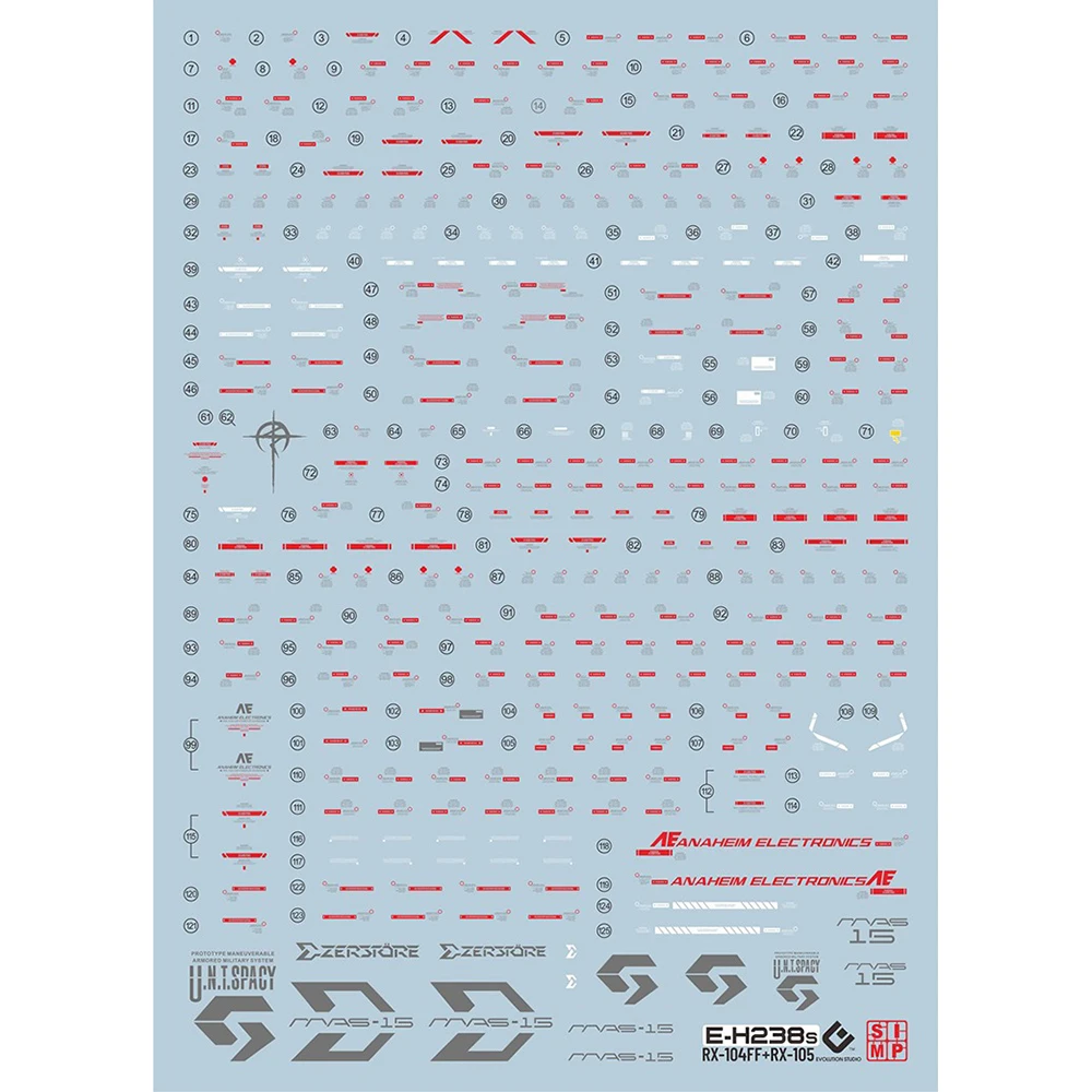 EVO Water Decal For 1/144 HG XI VS Penelope Model Auxiliary Materials High Precision Decals Plastic Model Detail-up Signs