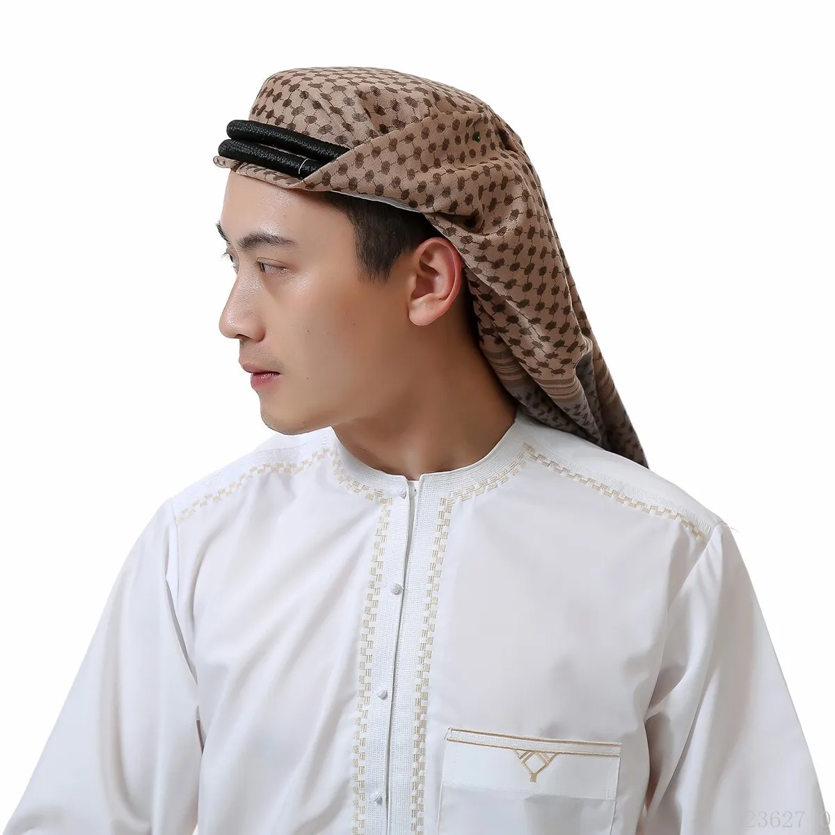 Lenço árabe Keffiyeh para homem, hijab muçulmano, turbante islâmico, árabe saudita, envoltório de cabeça masculino, lenços do Oriente Médio, 130x130cm