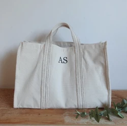 Borsa da damigella d'onore borsa da sposa in tela personalizzata con monogramma borsa da sposa borsa da mercato con nome regalo per la festa della mamma