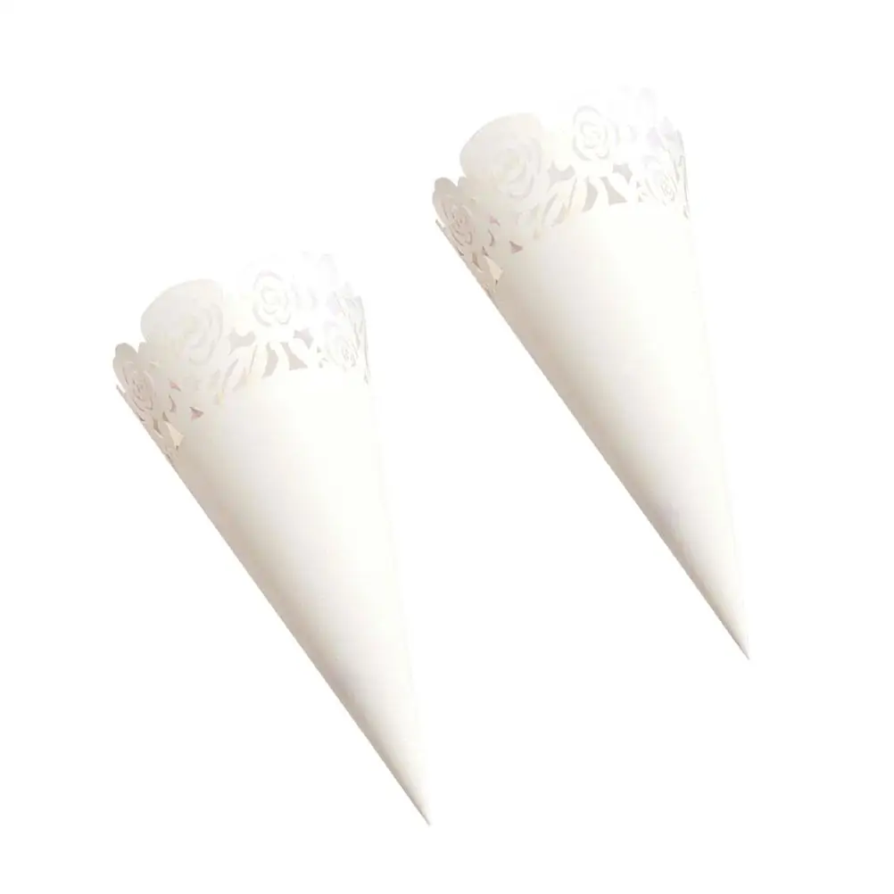 

50pcs Hollow Rose Lace Wrapping Flower Packaging Tube Flower Wrap Paper for Bouquet Wedding Party