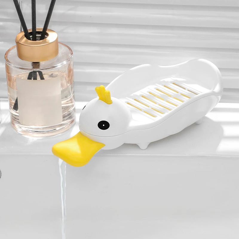 1pcs Duck Drain Soap Holder Leaf Shape Soap Box Suction Cup Tray Drying Rack for Shower Sponge Container Kitchen Bathroom