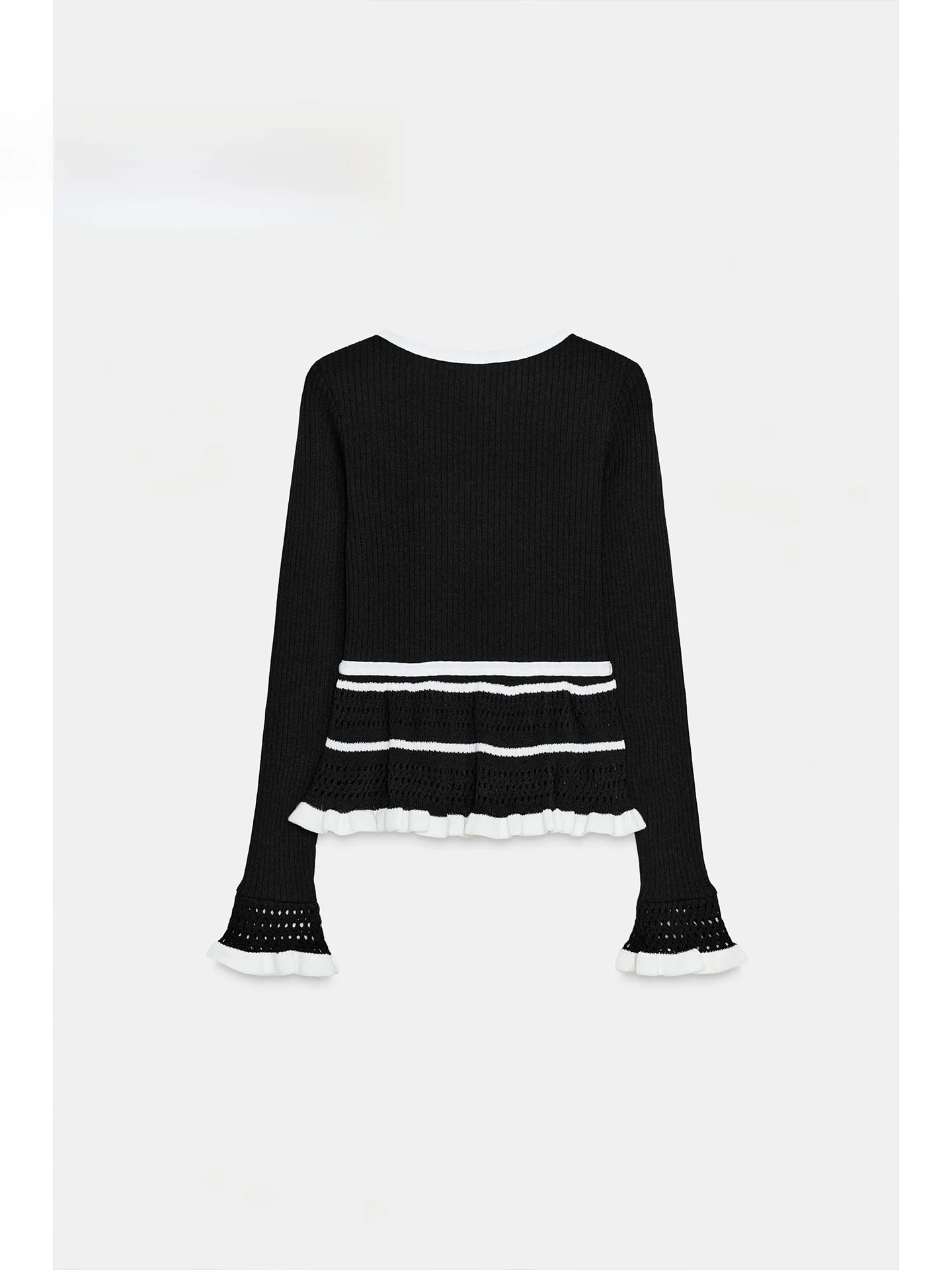 Frühling 2026 Slim Fit U-Ne Casual Long Sve Gestricktes T-Shirt Damen Faion Casual Sle Strickwaren Ort Länge V-Ne Design