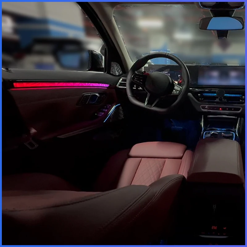 For BMW 3 Series G20  2020-2026 Crystal Ambient Light 64 Colors LED Interior Trim Strip APP Control Symphony Dynamic Mode