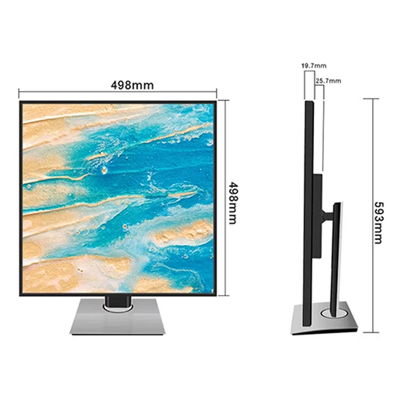 PC Monitor 26.5 Inch 2K 1920x1920 1:1 60Hz 5Ms Response Time IPS Square Monitor, LED LCD Ultra-Narrow Bezel Monitor