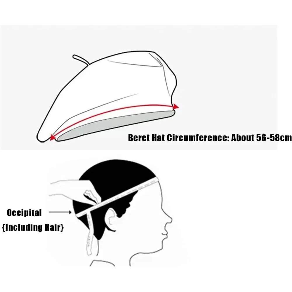 1 قطعة المرأة خمر الصوف عادي قبعة البيريه مع الشتاء سميكة الدافئة الفرنسية الفنان موضة عادية بلون أسود أحمر قبعة قبعة #4