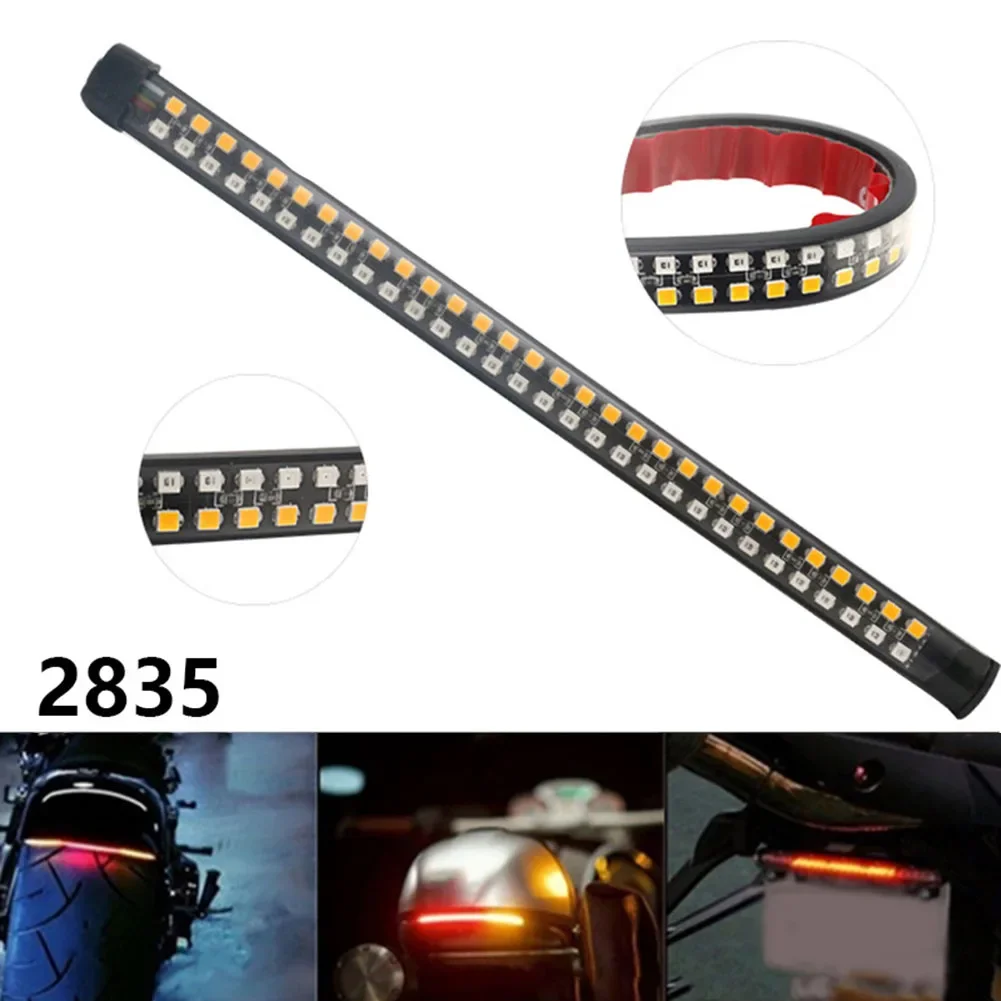 For Motorcycle Lighting Flexible Brake Light Strip LED Brake Light 20cm Length Dual Color Red/Amber Silicone Material