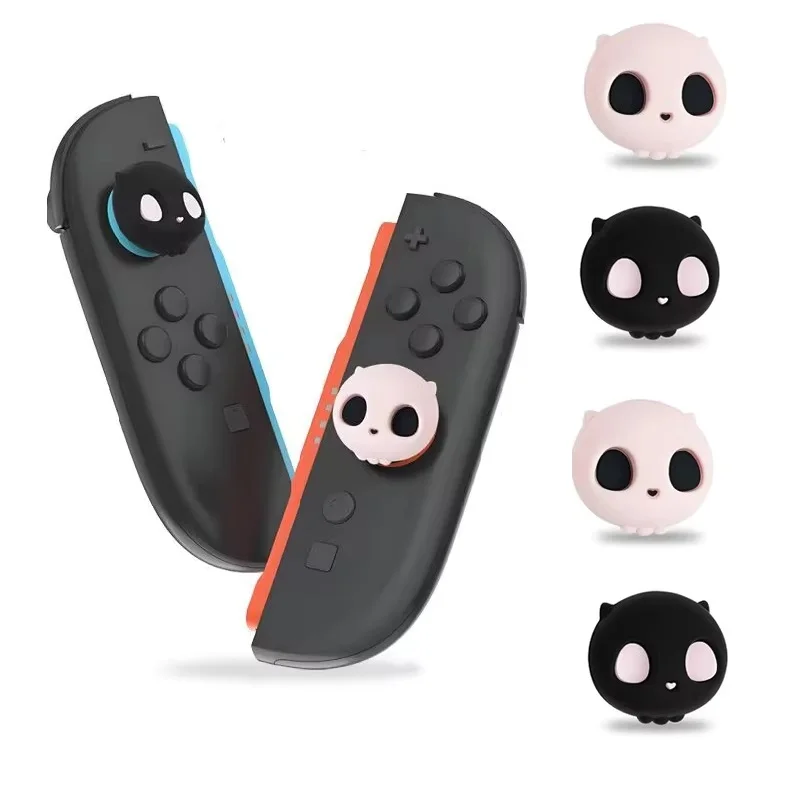 4 Uds. De tapas de Joystick de silicona suave, cubierta de empuñaduras de pulgar para Switch 2, protección de controlador Joy Con, accesorios de videojuegos
