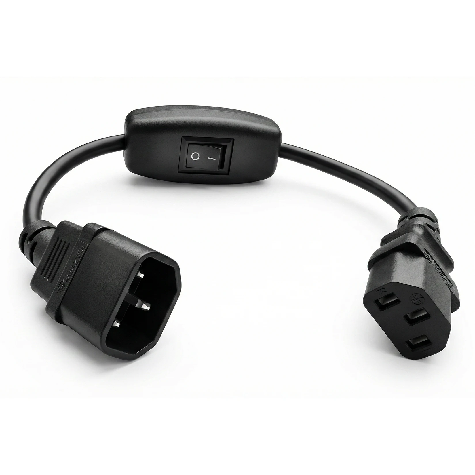 IEC C14-C13 Extension Power Cord Short 0.3M 0.5M IEC 320 C13 to C14 Power Cord with on/off Switch Power Extension Cable C13-C14