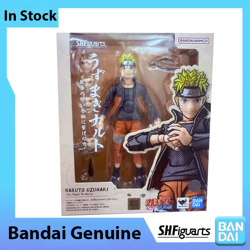 Bandai - Kit de modelo Naruto 100% original, SHF Naruto Uzumaki, La Poderosa Unión, colección de figuras de acción de anime, modelo terminado
