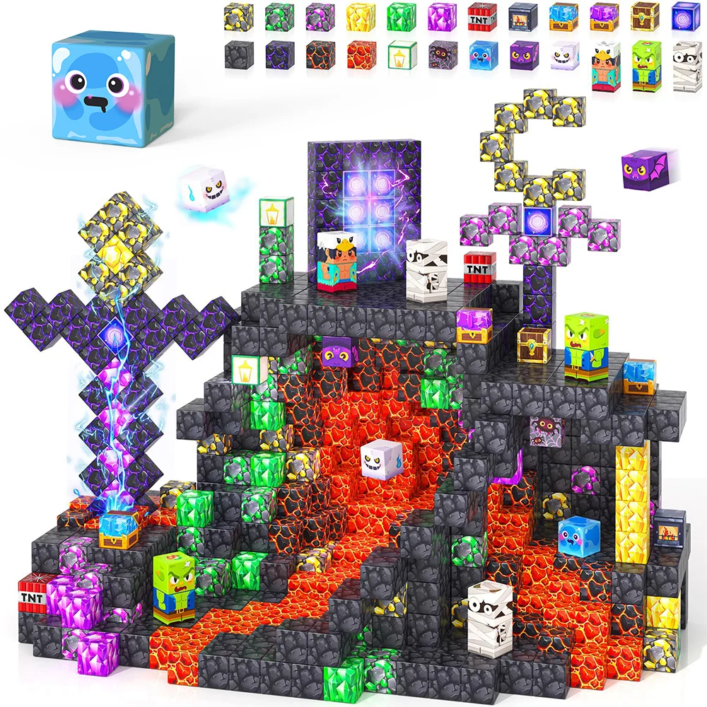 Blocchi magnetici Mattoni creativi La mia famosa scena Set architettonico mondiale Bambini Modello fai da te Giocattolo Regali di Natale per bambini