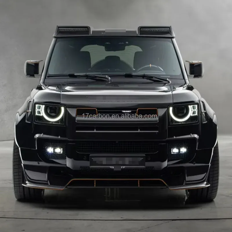 New vals 3K Twill Dry Carbon Glossy Finished Body Kits  Front Lip for Range Rover Defender 110 130 MSY Style