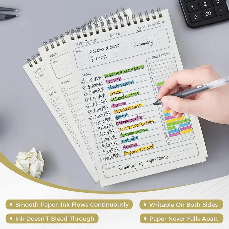 Date Book 2025 Top Bound Daily Planner Book Calendar Planner 2025 Multifunctional Planner For School Workplace Supplies