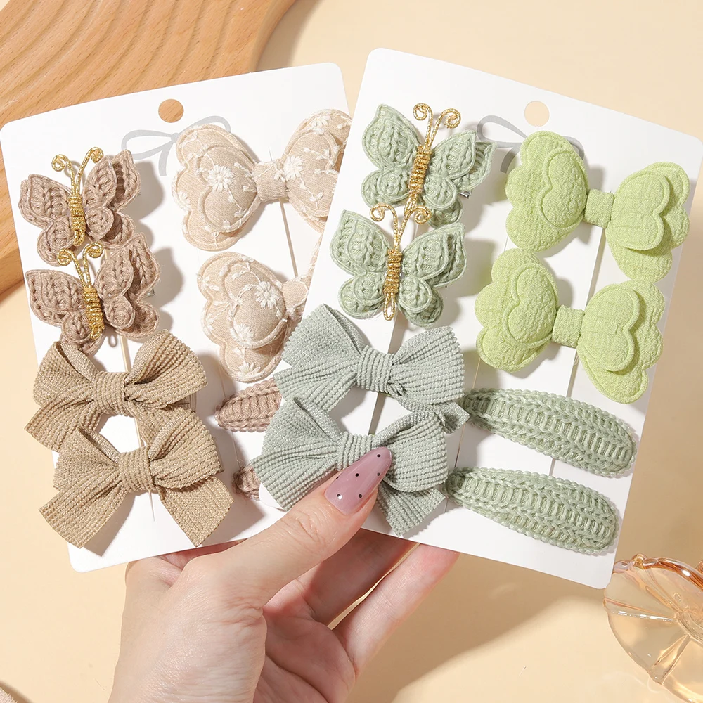 1 Set gestrickte Schmetterlings-Haarspangen, geeignet für Kinder und Mädchen zum Tragen bei Herbst- und Winterpartys, Haaraccessoires für Mädchen, Geschenke. – Detail 3