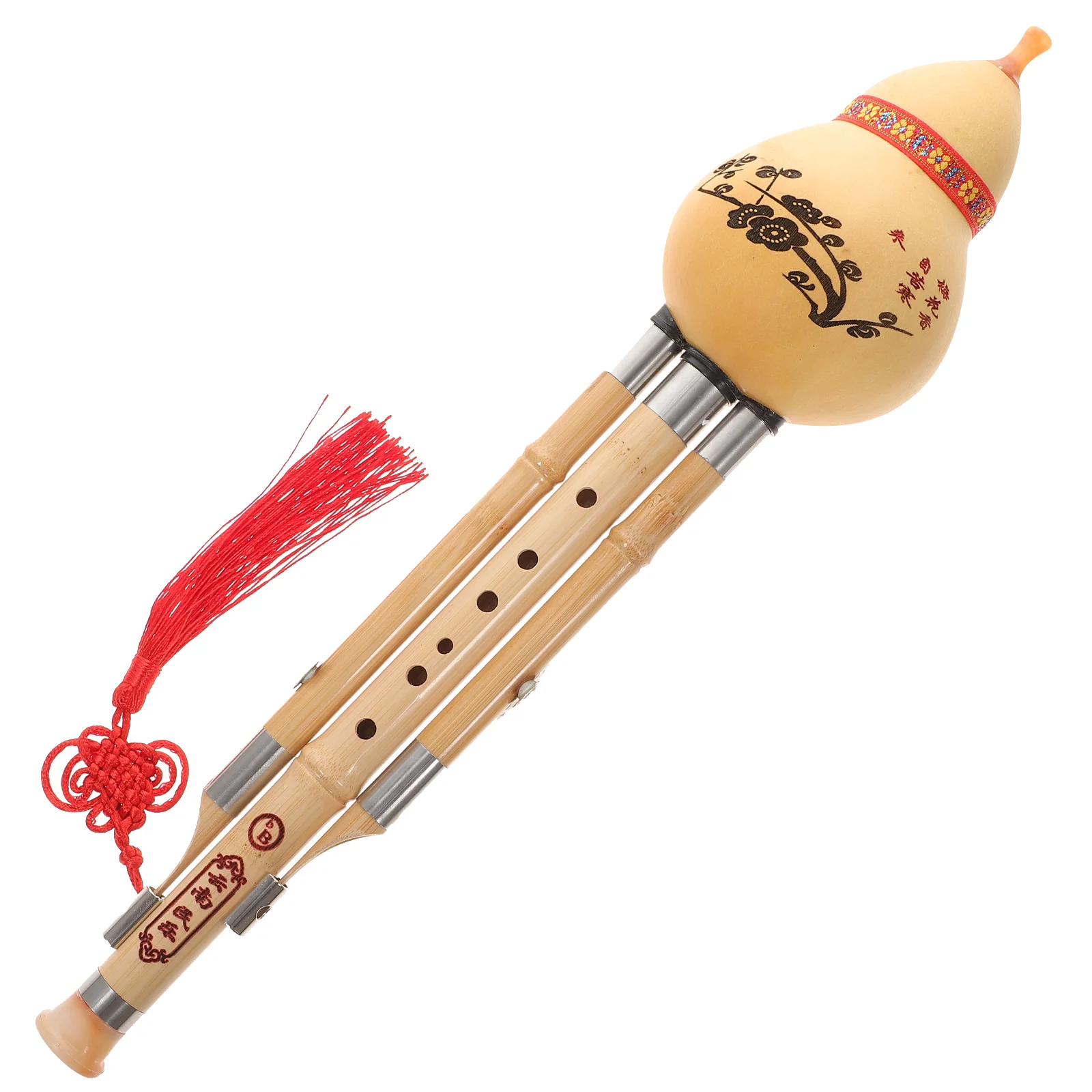 

Ethnic Musical Instrument Instruments Chinese Hulusi Flute Bamboo Cucurbit Handmade Gourd Silk