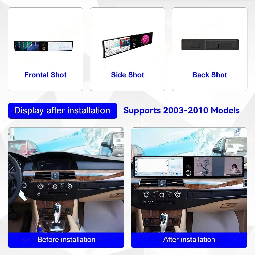 L Dual Screen Android14 ID9 Car Radio Carplay Screen For BMW 5 Series E60 2003 -2010 Multimedia Player GPS Navigation Head Unit