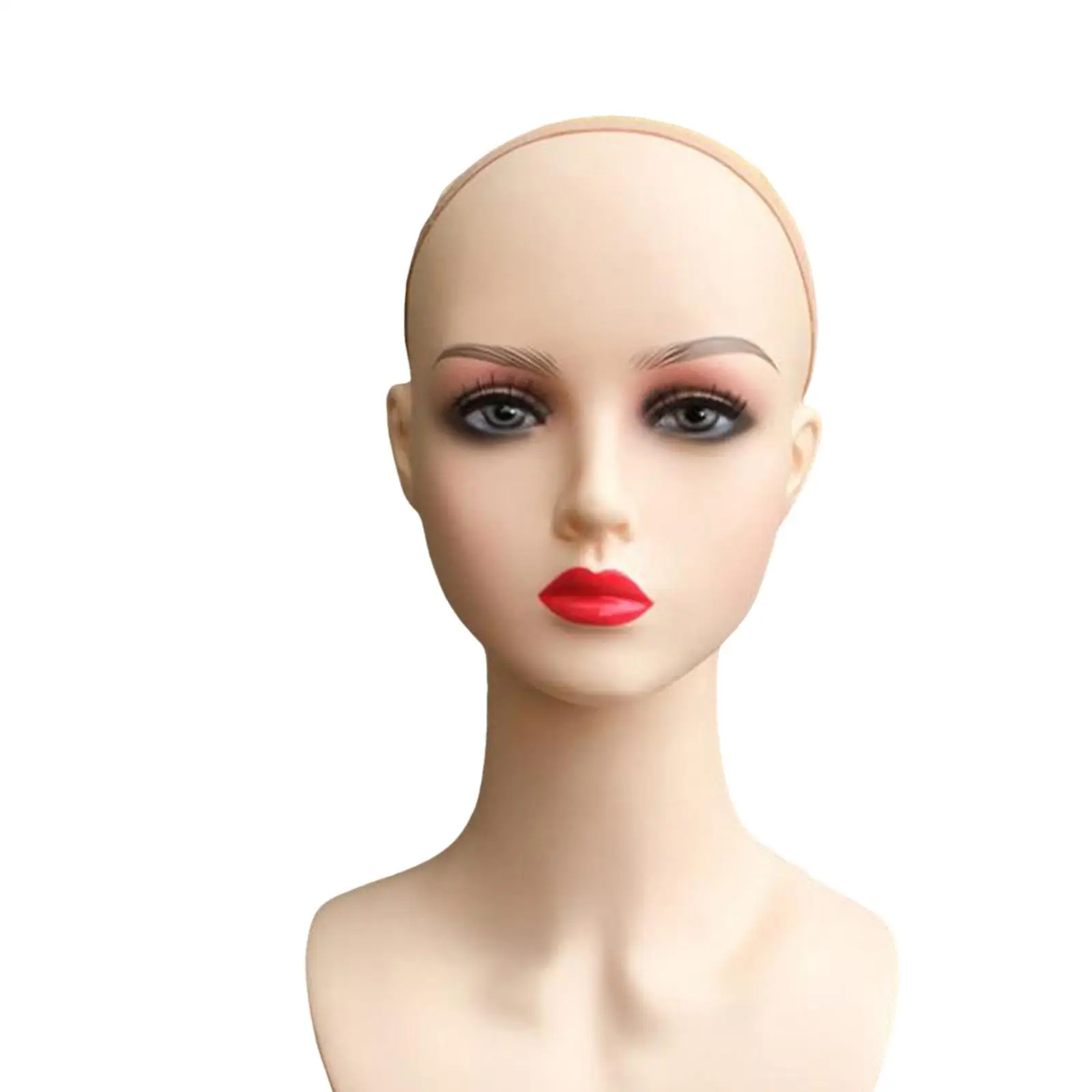 Female Wig Head Mannequin with Shoulder Stable Professional with Makeup Manikin Wig Head Wig Display Stand for Scarf Glasses