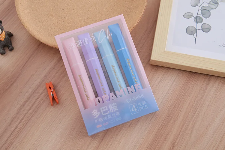3 Set Highlighter Diamond Pattern Dopamine Glow Student Color Marker Pen Multi-Color Handbook Pen Back To School