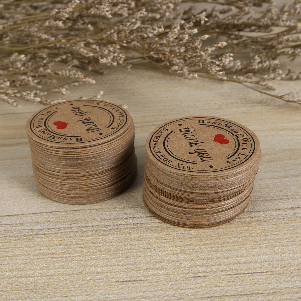 200 قطعة من ورق الكرافت شكرًا لك علامات الهدايا المستديرة لتزيين حفلات الزفاف علامة هدية من ورق الكرافت شكرًا #4