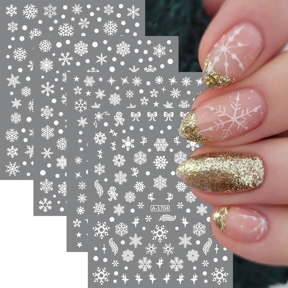 1 pçs 3d natal floco de neve arte do prego adesivos 10*8cm brilho no escuro boneco de neve/alce unhas sliders inverno ano novo decalques adesivos