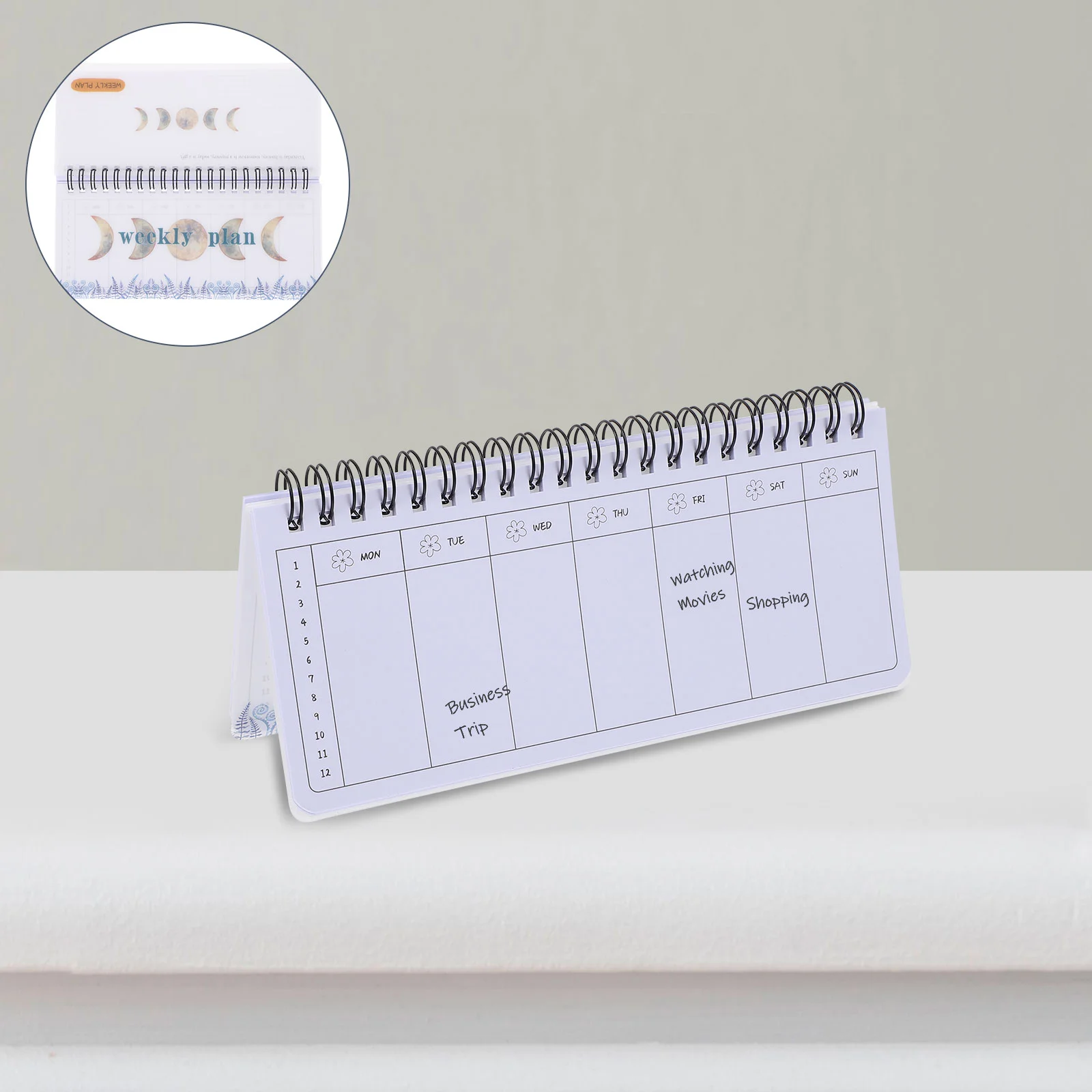 

Tearable Weekly Planner Portable Coil Flip-Up Notepad (Garland Planner) Binder Organizer Supplies Books Notebo