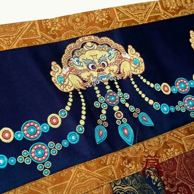 Tibetan Auspicious Curtain Flags,Colorful Embroidery Handicrafts,196 inches Buddhist Hall Ceiling Decoration Flags Buddhist Item